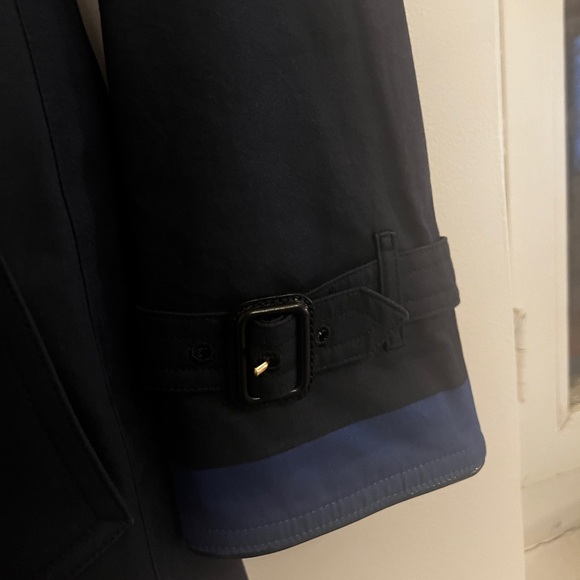 Burberry London Navy trench coat with leather collar and blue piping uk 6 (xs) - Picture 4 of 6